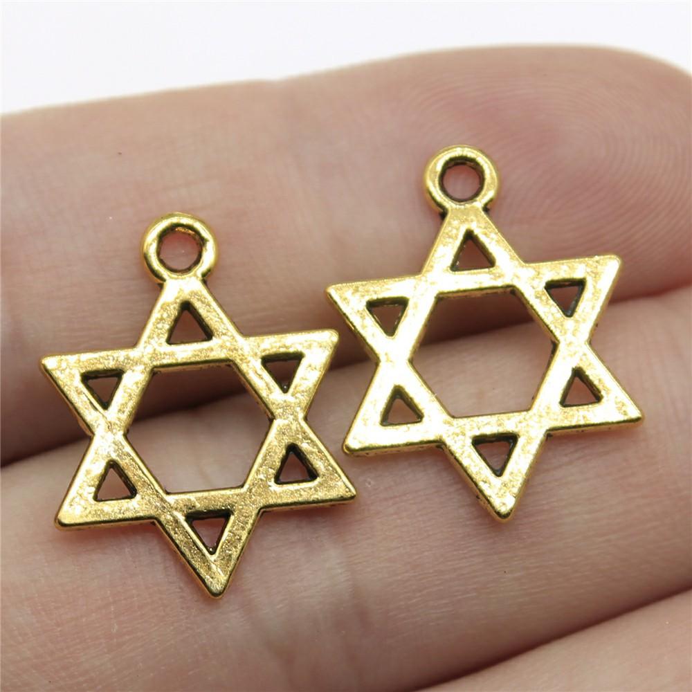 20pcs Hexagram Star Of David Charms Pendants For Bracelet Jewelry Making DIY Handmade Craft
