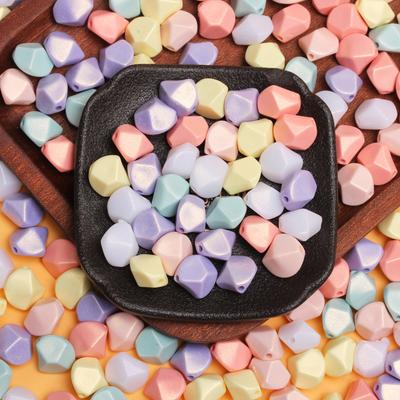 10 pezzi di perline acriliche sciolte color macarone per realizzare braccialetti, collane, materiali per perline geometriche, accessori per gioielli di moda