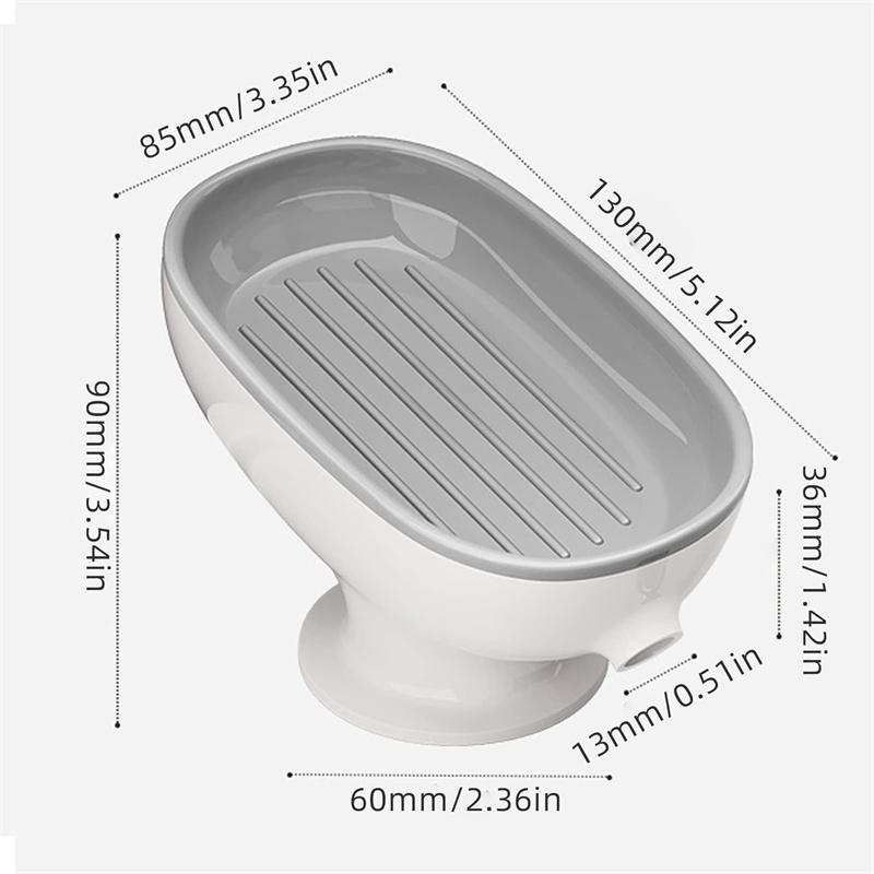 Porta-sabonete Auto Drenante para Pia Banheiro Prato de Sabonete com Design de Ventosa Não Perfurado Fácil de Limpar Porta-sabonete em Barra JAF267