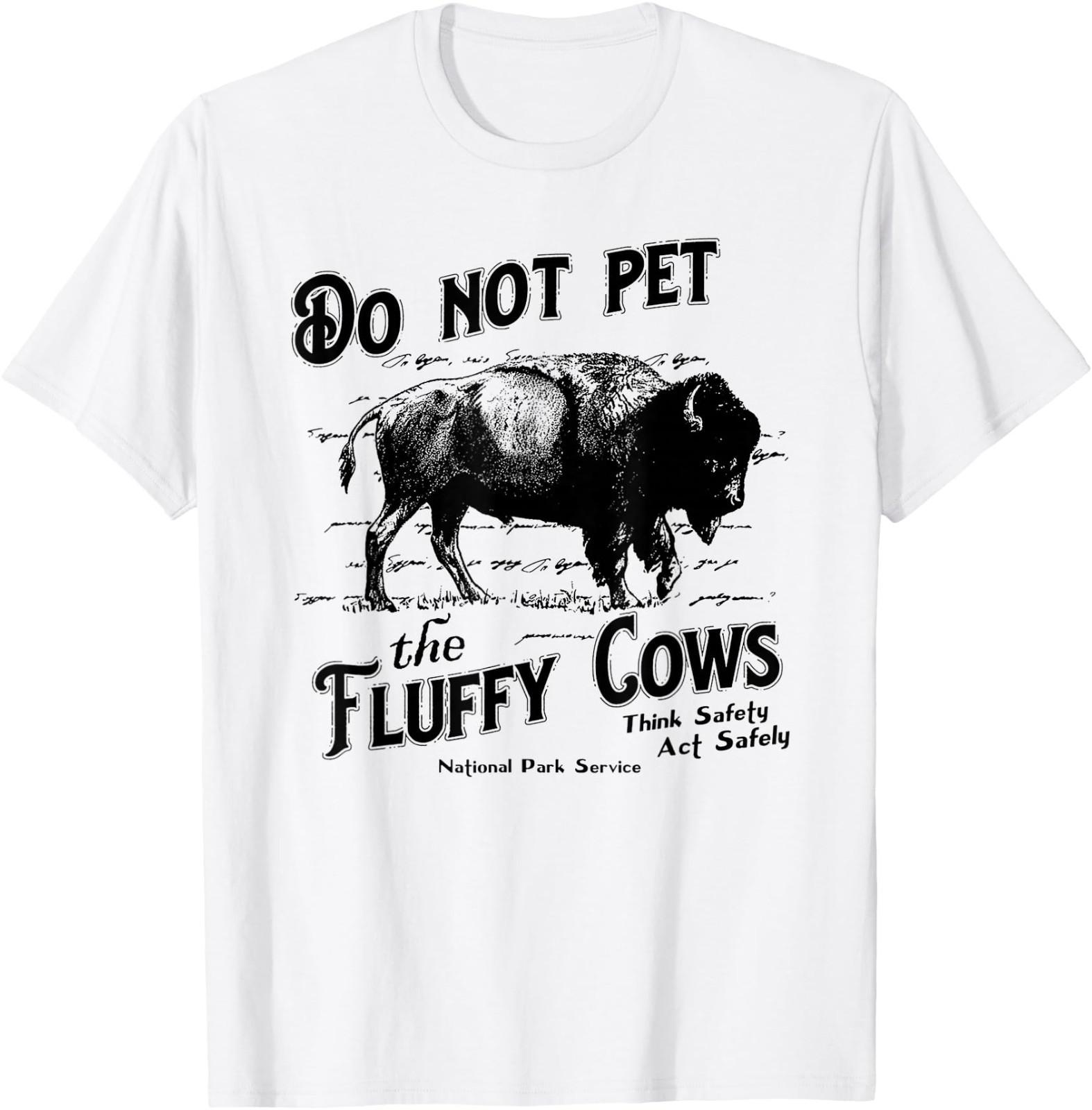 Do Not Pet The Fluffy Cows American Bison Vintage T-Shirt Small M