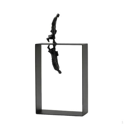 Abstract Human Statue Modern Sculpture Black for Living Room, Study