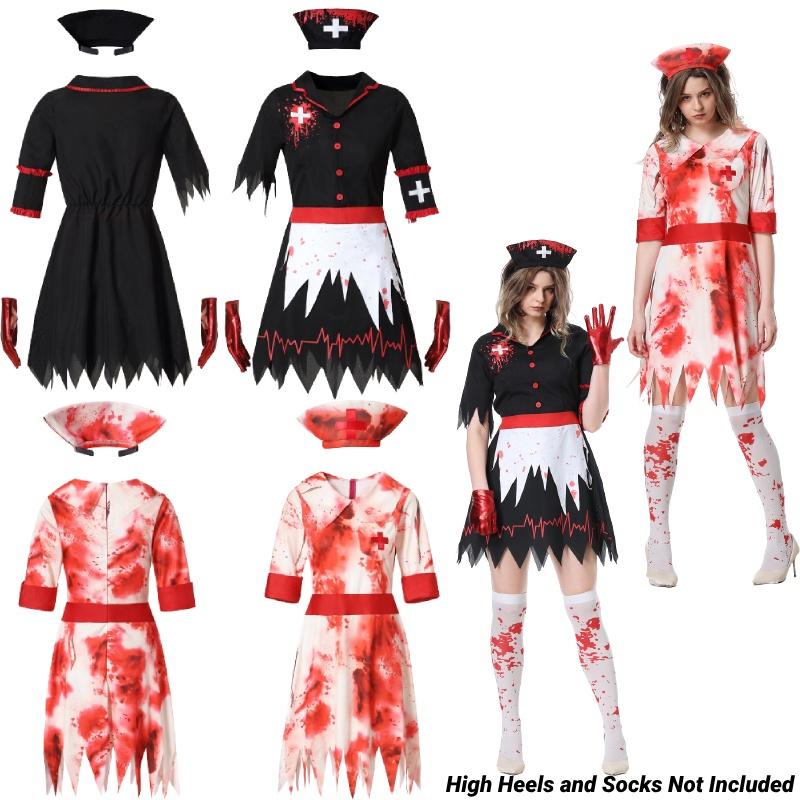 Yumeikeshi Women's Halloween Cosplay Costume Blood Nurse Maid Doctor Outfit