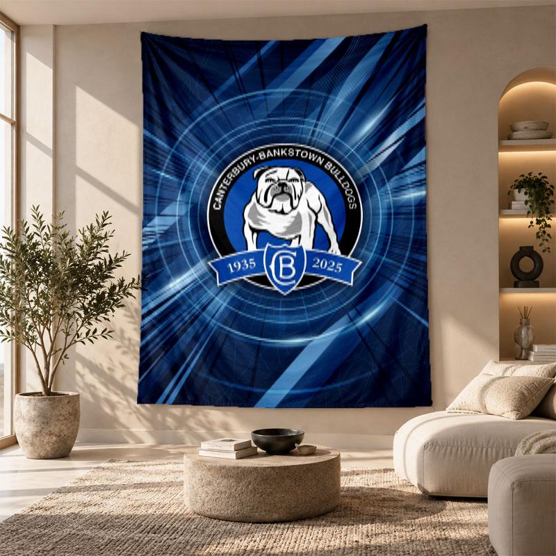 Dekoratives Wandbehang, Canterbury-Bankstown Bulldogs Bedruckte Wandkunst, Leichter Wandbehang für Schlafzimmer-Hintergrund