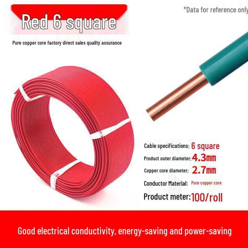 Pure Copper Single Core Electrical Wire, Flame Retardant, 0.5-2.5mm² for Home Decoration