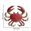 Rhinestone Crab Brooch Pin for Women Men Animal Lapel Pins Luxulry Jewelry Clothing Accessories Badge Gifts