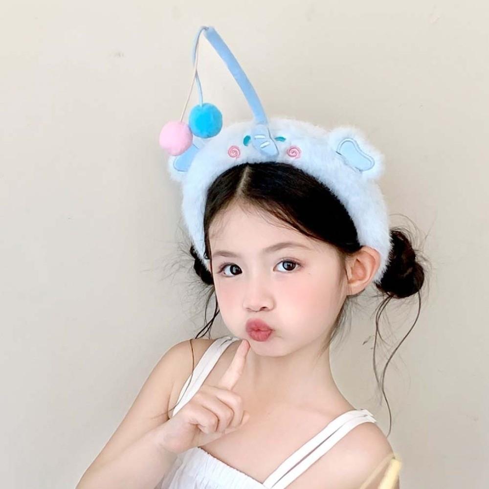 Wacky Cat Fishing Plush Headband Hair Accessories Girls Cartoon Hairband  Wash Face