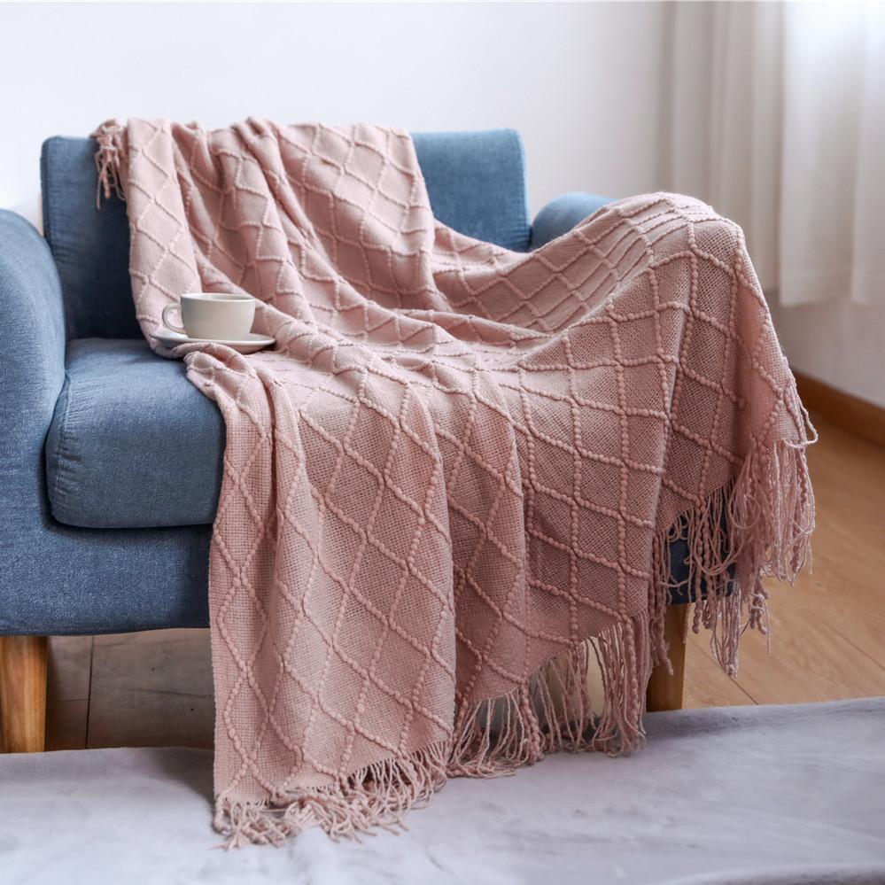 Manta Macia em Estilo Nórdico Minimalista - Cor Sólida, Confortável e Aconchegante, Lavável à Máquina, Ideal para Decoração de Sofá ou Cama, Lar Aconchegante