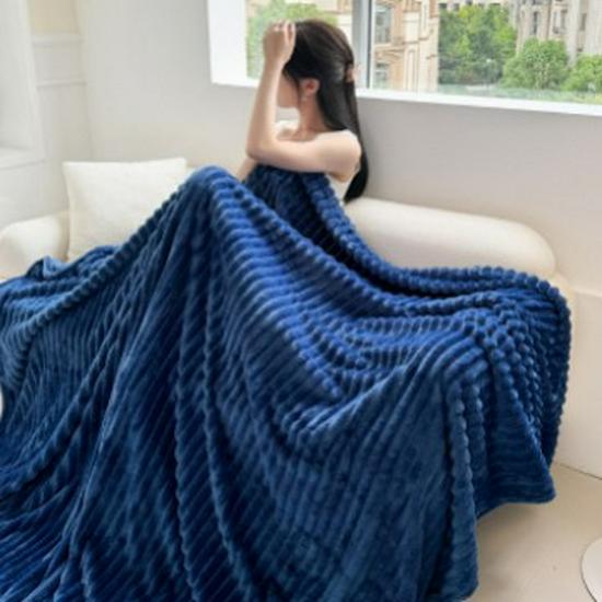 Luxurious Thickened Rabbit Plush Fleece Blanket - Warm, Lightweight, Ideal for Naps and Air Conditioning