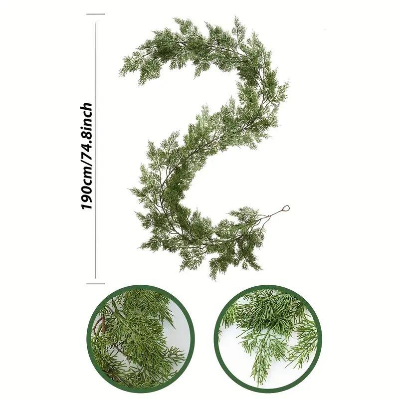 Artificial Simulation Green Plant Feel Software Dragon Cypress Leaf Rattan, Christmas Decorative Door Hanging Table Ornament