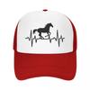Custom Heartbeat Horse Baseball Cap Outdoor Women Unisexs Adjustable Animal Lover Trucker Hat Summer Personalized Dad Hat