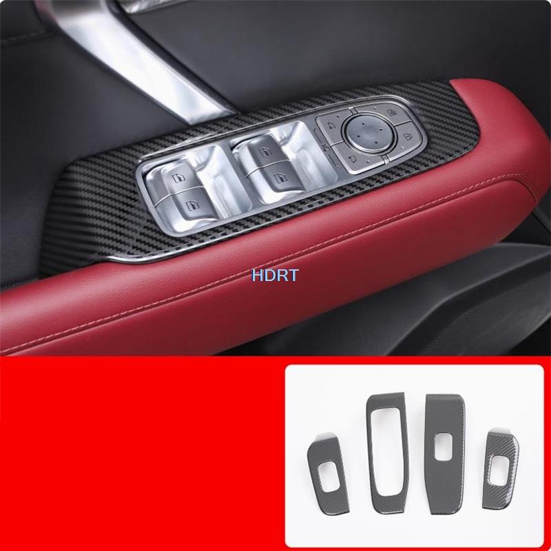Car Styling Gear Shift Window Control Panel Vent Outlet Water Cup Cover For Great Wall GWM Tank 400 + Carbon Fibre Interior