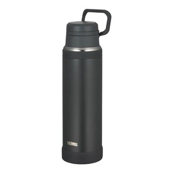 Thermos Water Bottle Vacuum Insulated Carry Mug 1L Charcoal Handle Insulation Cold Dishwasher Safe Convenient Loop Smooth Drinking Fluid Tech JOY-1000