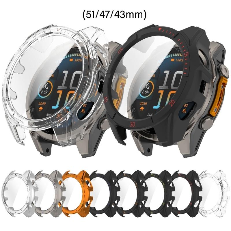 Smartwatch Shell Guard Cover PC Glass Case For 8 51/47/43mm Screen Protector Frame Shell Safe, Quick To Attach & Detach