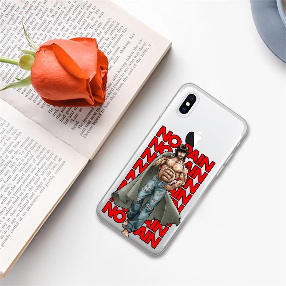 Japan Anime Baki Phone Case For iPhone 15 14 13 12 11 Pro Max Mini X Xs XR 6 7 8 Plus SE 2020 Transparent Case