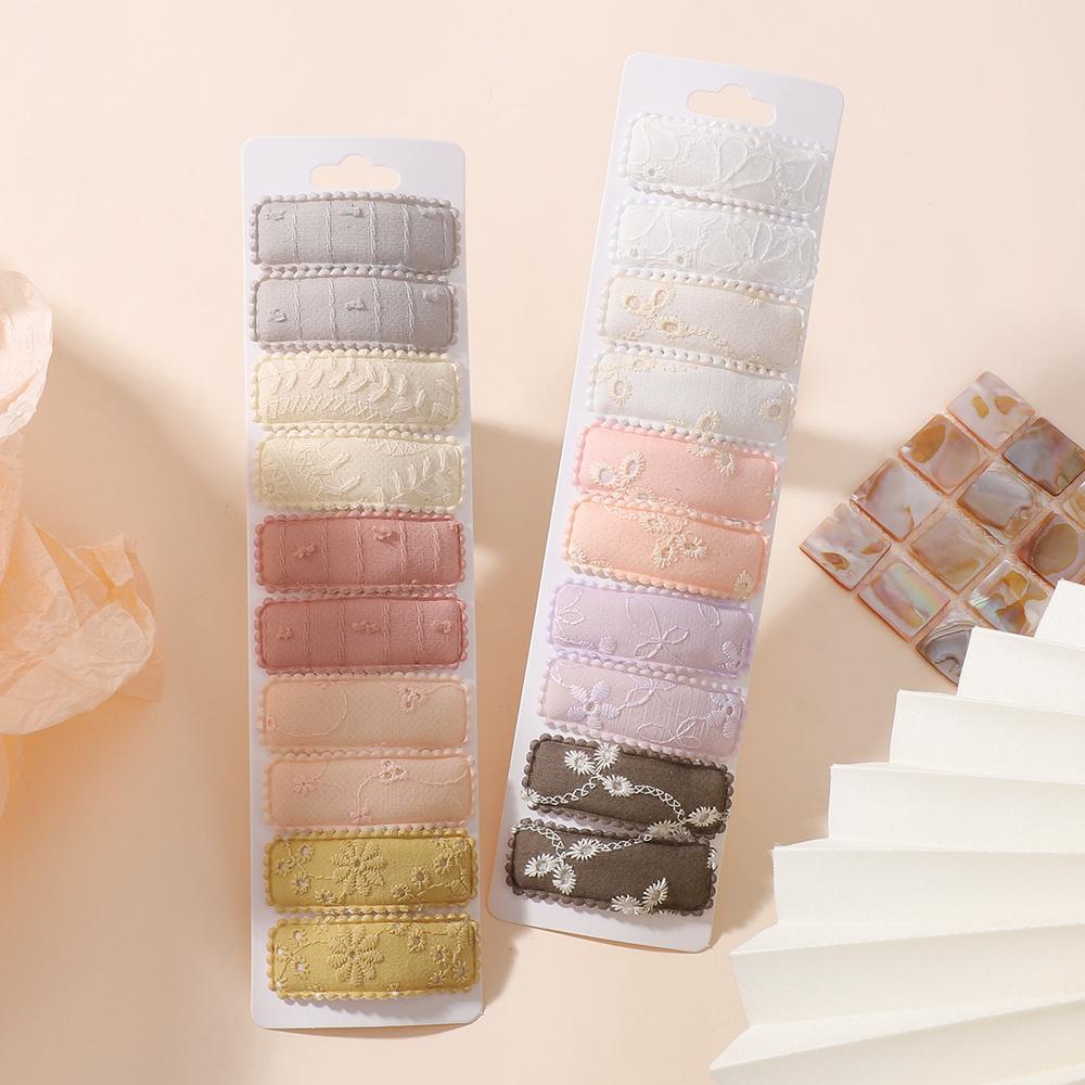 20pcs/set Lovely Cotton Print floral BB Hair Clips for Baby Girls 2.2'' Colorful Summer Hairpins Headwear Kids Hair Accessories