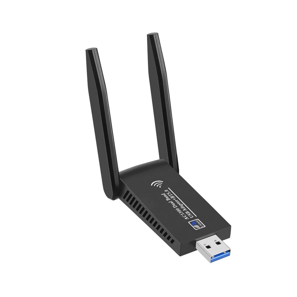 2 Antenna Design 1300Mbps WiFi Dongle Dual Band Wireless Network Card WiFi USB Adapter  Office Use