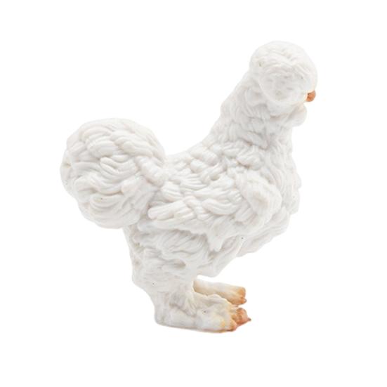 Simulated Chick Model PVC Corncrake Black White Rooster Polish Chickens Figurine Statue Sculpture Decoration Ornament Kids Educational