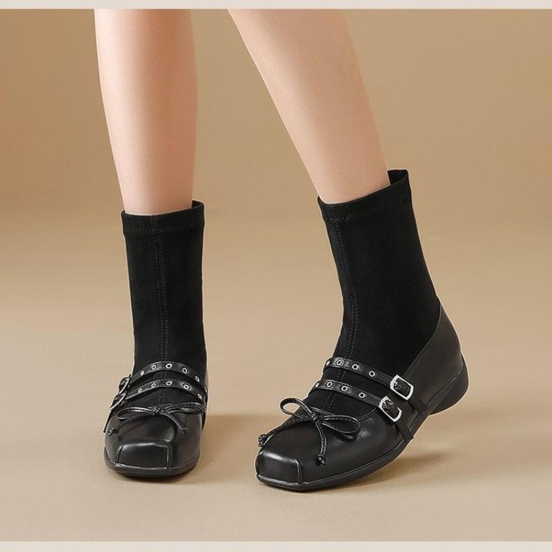 Módní ponožky a boty Dámské 2025 Nový podzim a zima Britský styl Malé platformové kotníkové boty