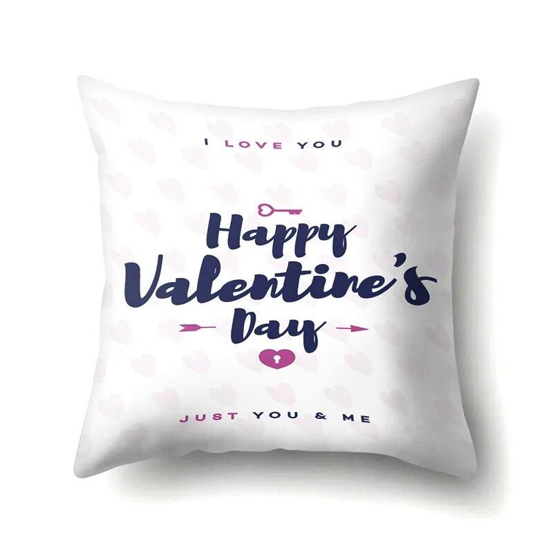 Valentine's Day Letter Love Pattern Printed Pillow Cover Sofa