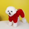 Thermal Fleece Four Legged Dog Suit with Leash Attachment Warm Winter Apparel for Small Medium Dog Cats
