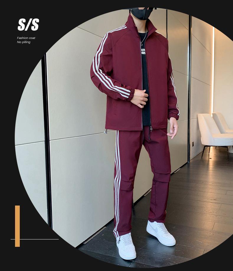 Pánská retro tepláková bunda se třemi pruhy a stojáčkem