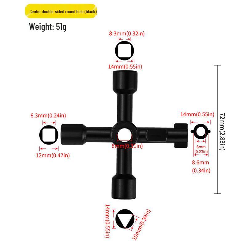 Multipurpose Triangle Wrench for Electrical Cabinets, Elevators, Cross Keys, and Water Meter Valves
