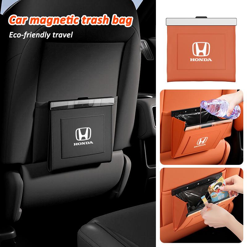 TKJA8 For Honda Civic Accord Fit Jazz Pilot C-RV Odyssey Passport City H-RV Premium Magnetic Car Trash Can Folding Hanging Storage Bag