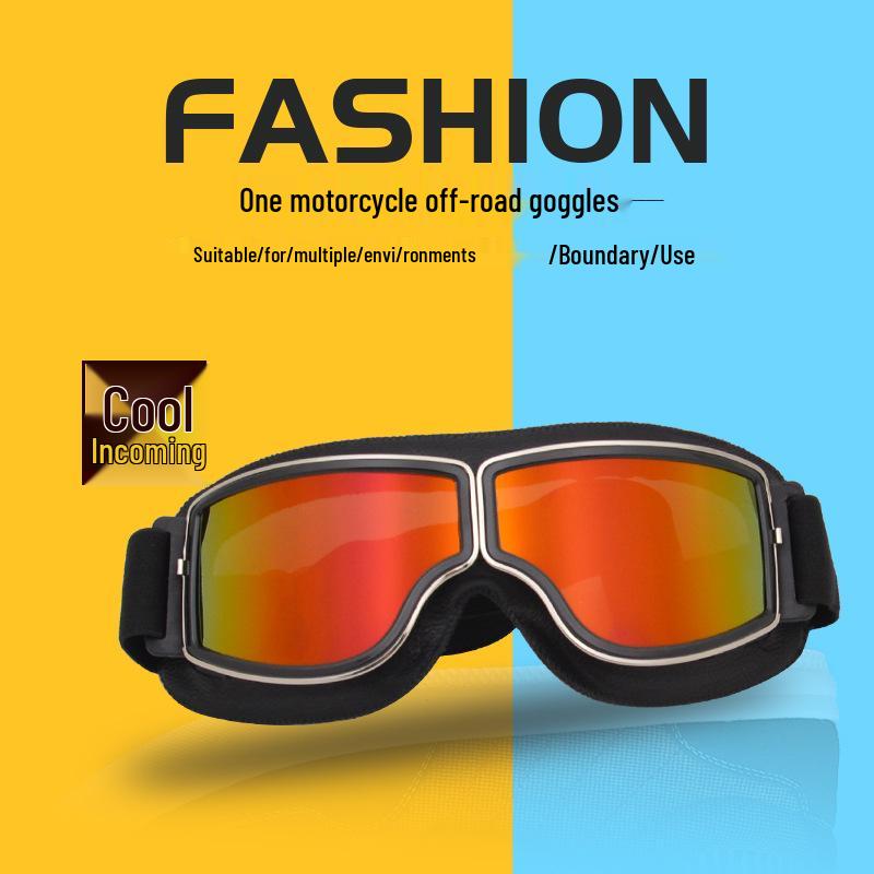 Retro Motorcycle Riding Goggles - Windproof & Dustproof for Off-road & Electric Vehicles