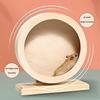 ZENGO Hamster Wooden Silent Wheel, Quiet Spinner Hamster Running Wheels Toys,8.2' Medium Size