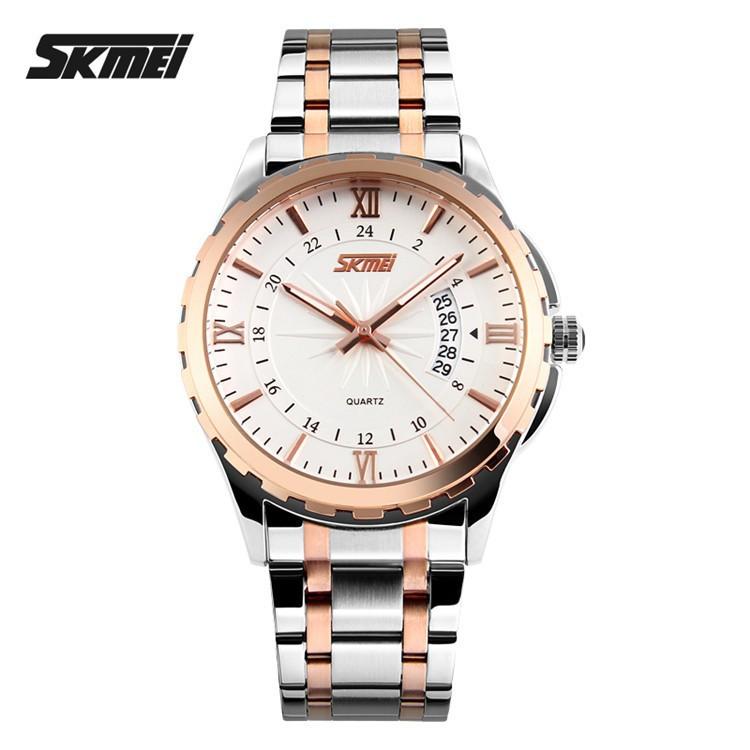Retro Steel Belt Large Dial Business Minimalist Mechanical Wind Calendar Quartz Watch Casual Watch Men