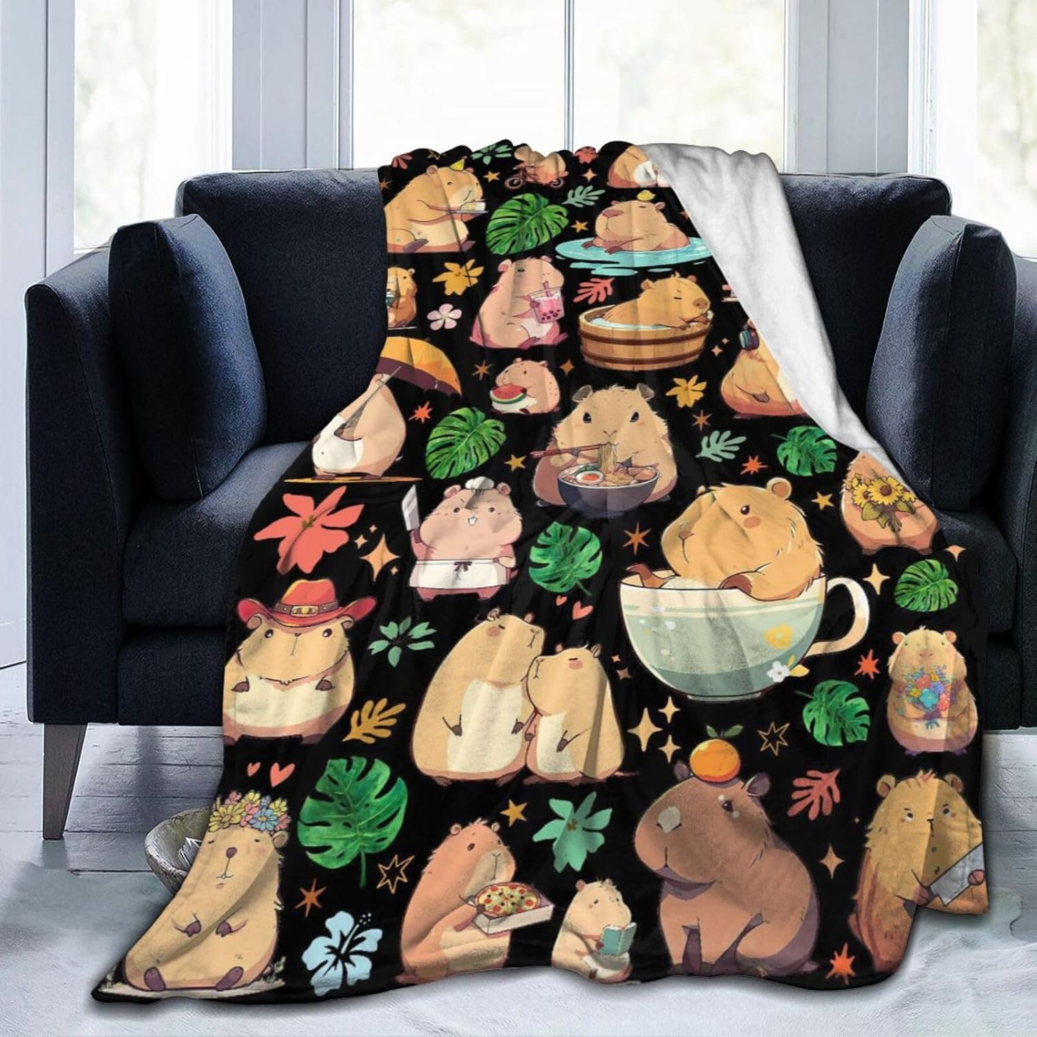 Capybara Gift Blanket Throw Blanket Lightweight Cozy Plush Blanket for Bedroom Living Rooms Sofa Couch 50 X40 50 x40