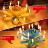 Drehende Lotus Musik Geburtstagskerze - Kreative Singende Blüte Kuchen Dekoration für Kinder