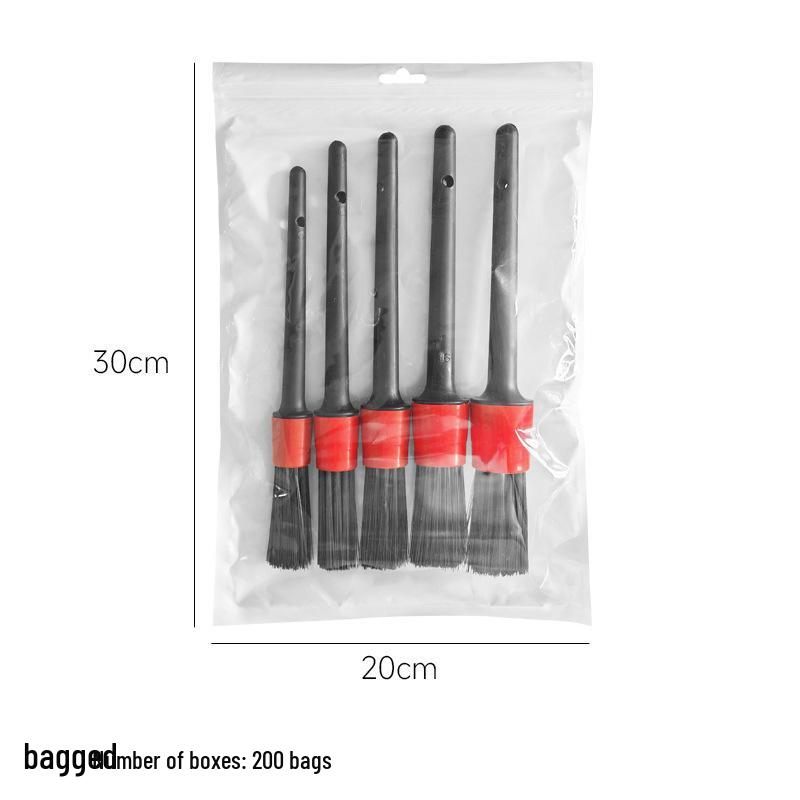 

Набор кистей для чистки деталей автомобиля: Щетина кабана, 5 штук с мешком из ППС.