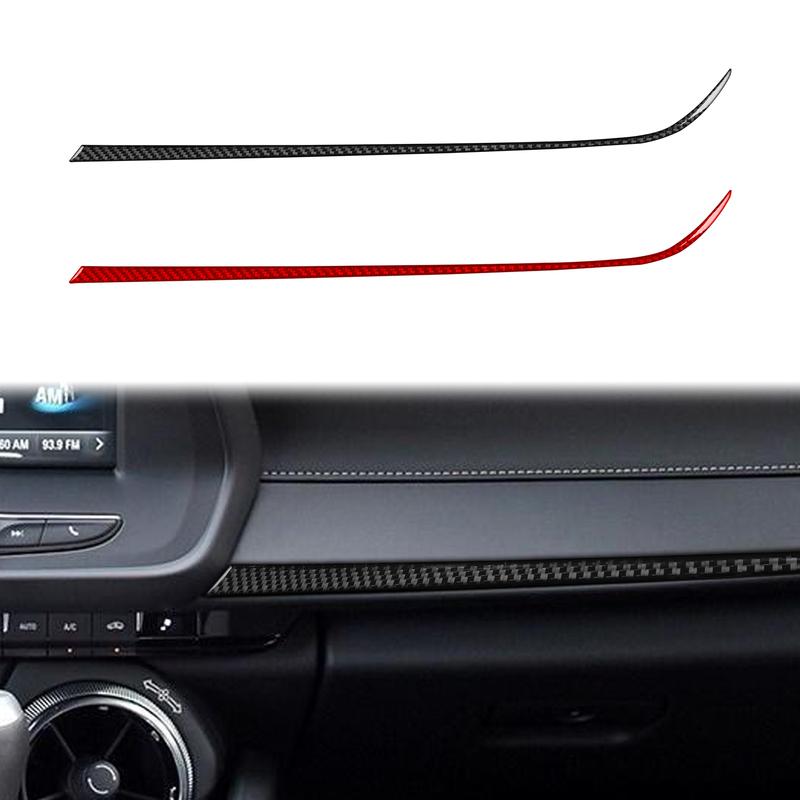 Real Carbon Fiber Car Accessories Passenger Dashboard Decorative Trim Cover Soft Sticker For Chevrolet Camaro 6th Gen 2016-2025