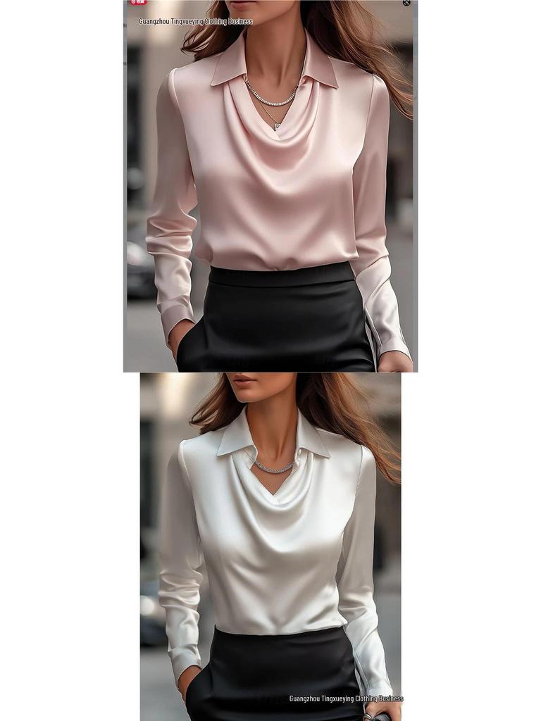 Elegant 2026 Women's Printed Swing Collar Shirt Top