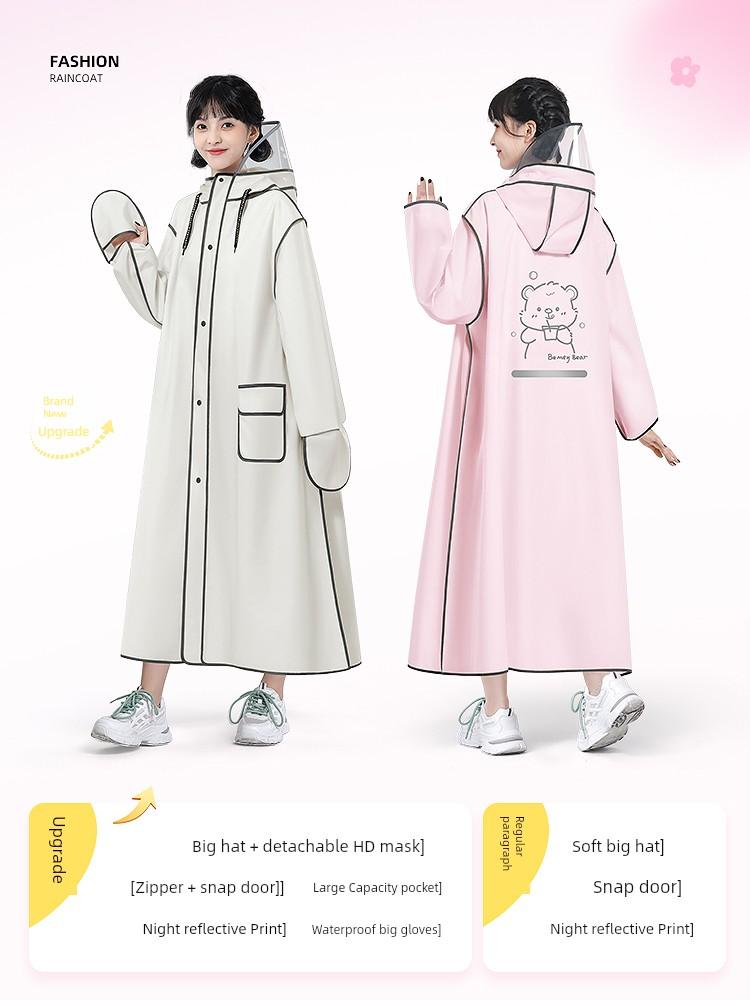 Raincoat Women's Electric Battery Motorcycle Long Full Body Rainproof Adult Outwear People Car Separation Cute Single Poncho