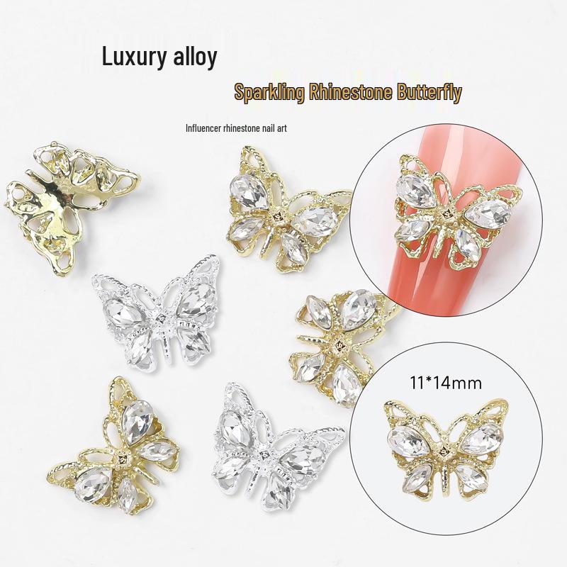 

3D Glittering Butterfly Rhinestone Nail Art Gem Decor