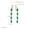 Full Green Natural Zircon Long Women'S Earring  Rose Gold Vintage Bride Wedding Jewelry Luxury Design Best Gift