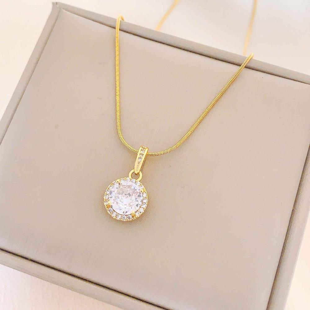 Necklace Women Do Not Fade Summer Small Cute Temperament Titanium Steel Necklace Versatile High-end Jewelry Simple Collarbone Chain