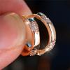 Crystal White Zircon Stone Hoop Earrings For Women Female Gold Color Wedding Jewelry