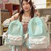 Ruffle Design Plaid Backpack Pastel Color Gingham Daypack Lace Schoolbag Comic Con Otaku
