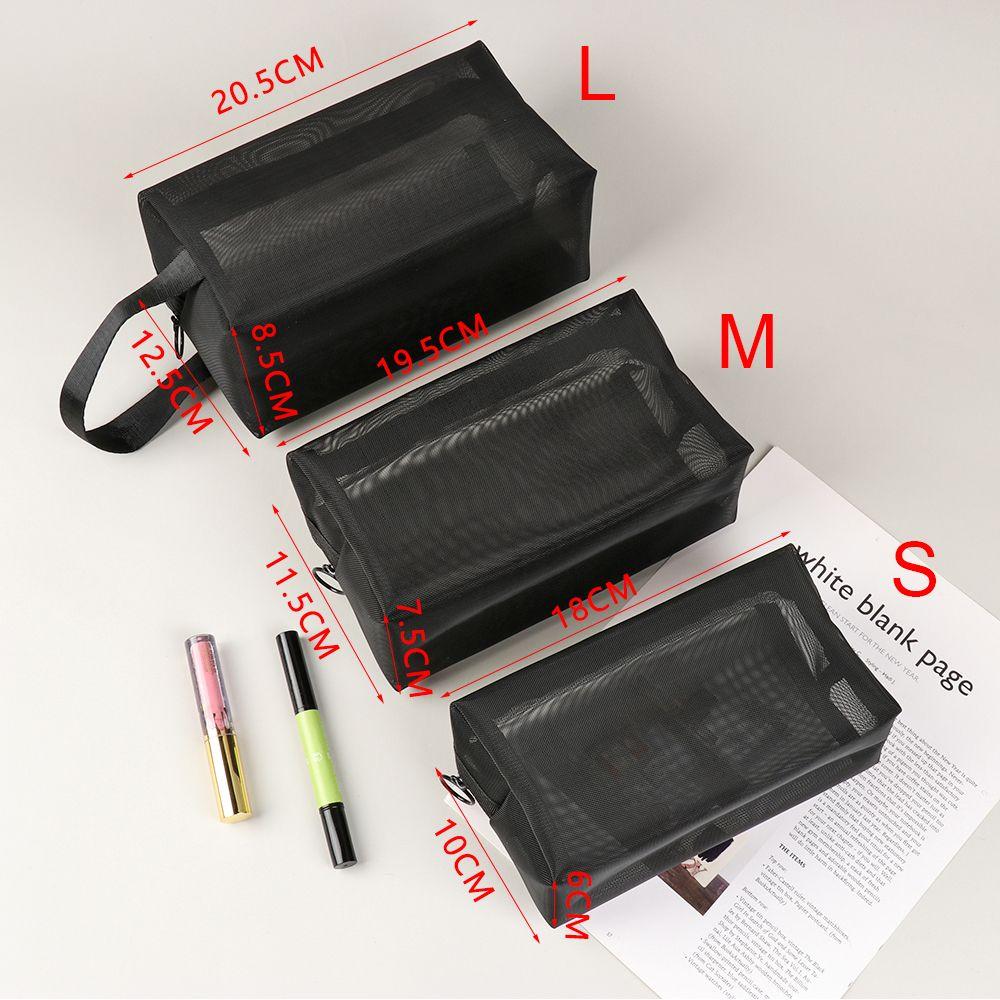 Zipper Storage Toiletry Bag Travel Organizer Makeup Pouch Cosmetic Bag Mesh Package