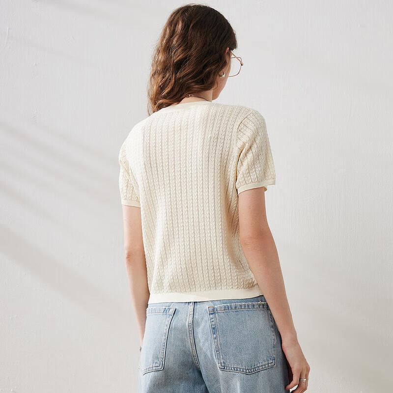 Women's Mulberry Silk Blend Lightweight Knit T-Shirt