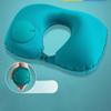Press type inflatable U-pillow U-shaped airplane headrest Portable outdoor travel pillow Foldable neck pillow nap