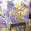 Spring Iris Watercolor Butterfly Sheer Curtains for Living Room Decoration Window Curtains Kitchen Tulle Voile Organza Curtains