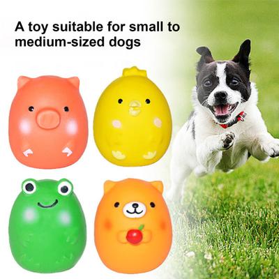 Quietschendes Tier Hundespielzeug Latex Küken Schwein Frosch Bär Hund Kauspielzeug Zahnpflege Spielzeug für Kleine Mittlere Hunde Apportiertraining