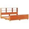 Solid Wood Bed Without Mattress Wax Brown 200x200 Cm Pine Wood