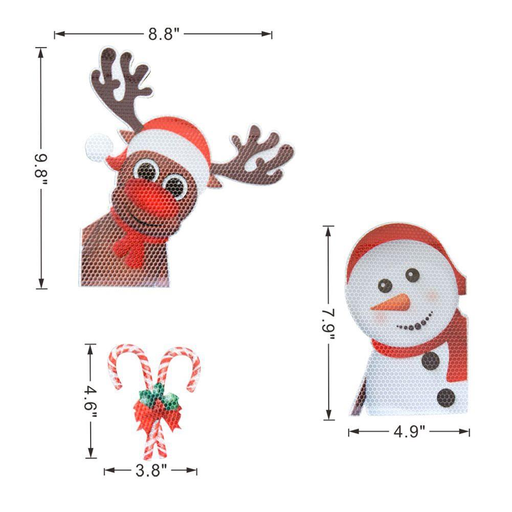 Christmas Car Decor Reflective Santa Stickers for a Festive Atmosphere