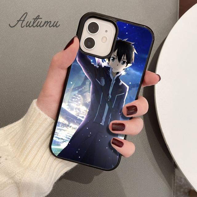 Kirito Schwert Art Online Telefon Fall für iPhone 11 12 13 14 Pro Max mini X XR XS SE 2020 6S 7 8 Plus Samsung Galaxy S21 S22 Abdeckung