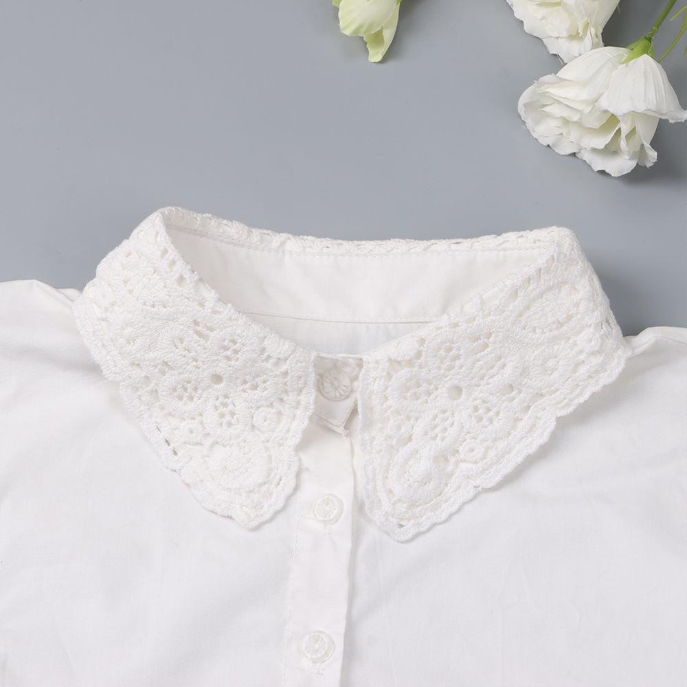 Vintage Cotton Lace Lapel Blouse Top Shirt Fake Collar False Tie Clothes Accessories